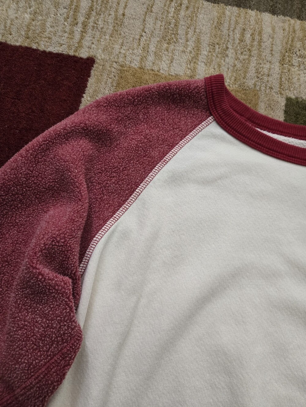 The Great. College Sweatshirt Retro Raglan Sleeve Color-blocked Crewneck Size 0 - Picture 2 of 9
